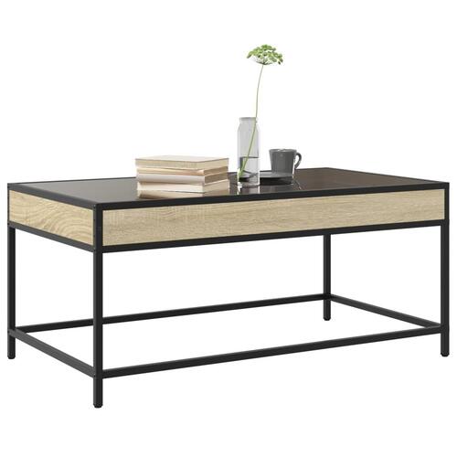 Sofabord med Infinity LED-lys 90x50x41 cm sonoma-eg