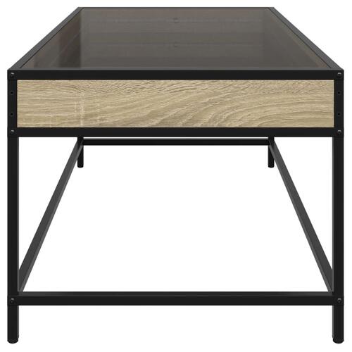 Sofabord med Infinity LED-lys 90x50x41 cm sonoma-eg