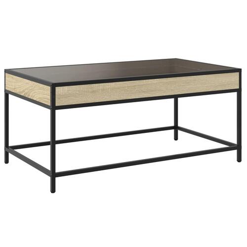 Sofabord med Infinity LED-lys 90x50x41 cm sonoma-eg