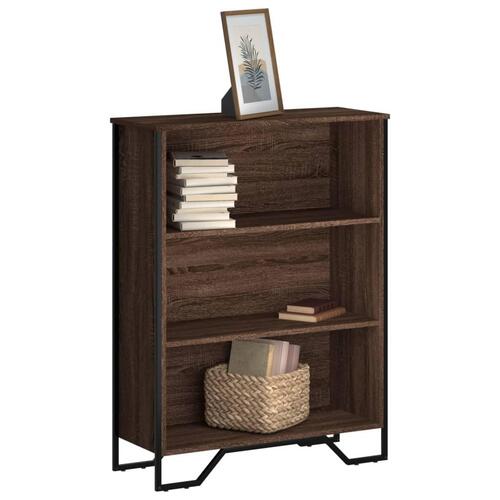 Bogreol 80x31x106 cm konstrueret træ brun egetræsfarve