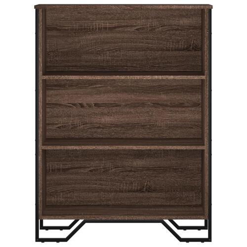 Bogreol 80x31x106 cm konstrueret træ brun egetræsfarve