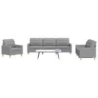 3 personers sofa stof lysegrå