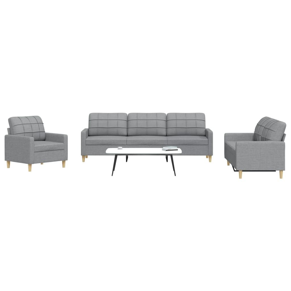 3 personers sofa stof lysegrå