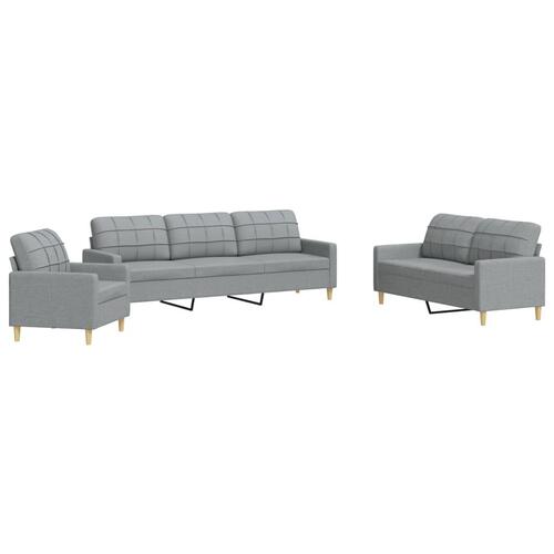3 personers sofa stof lysegrå