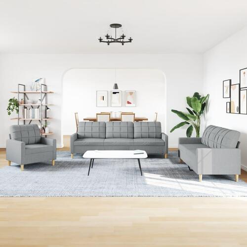 3 personers sofa stof lysegrå