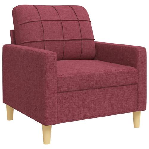 3 personers sofa stof vinrød