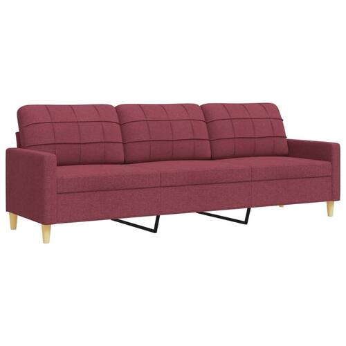 3 personers sofa stof vinrød