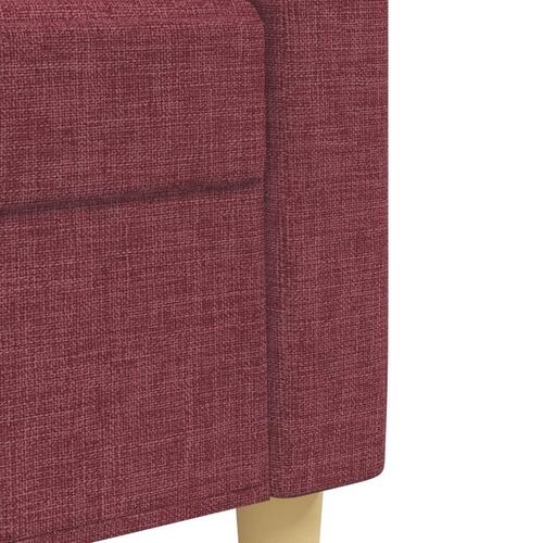 3 personers sofa stof vinrød