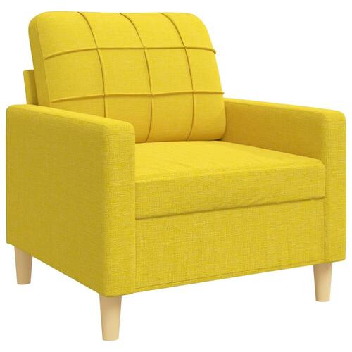 Sofasæt 4 dele med fodskammel og pyntepuder stof gul