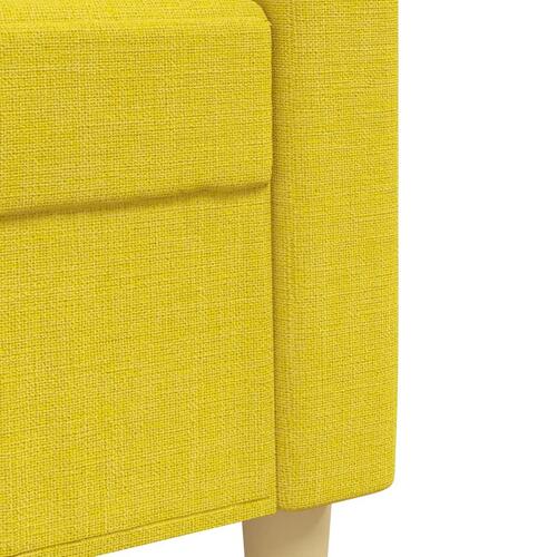 Sofasæt 4 dele med fodskammel og pyntepuder stof gul