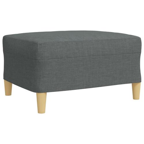 3 personers sofa med fodskammel stof mørkegrå
