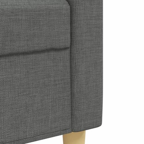3 personers sofa med fodskammel stof mørkegrå
