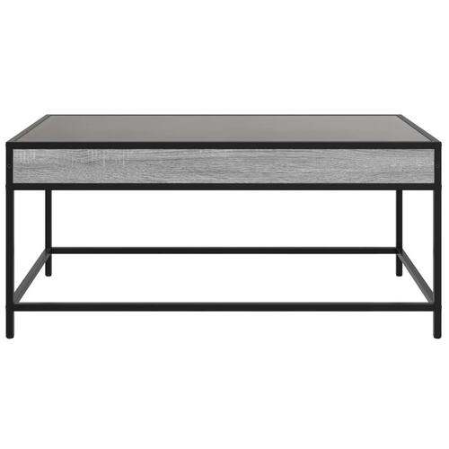 Sofabord med Infinity LED-lys 90x50x41 cm grå sonoma-eg