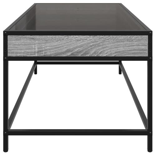 Sofabord med Infinity LED-lys 90x50x41 cm grå sonoma-eg