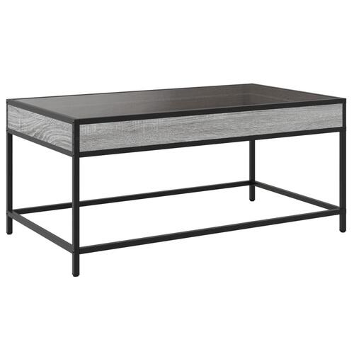 Sofabord med Infinity LED-lys 90x50x41 cm grå sonoma-eg