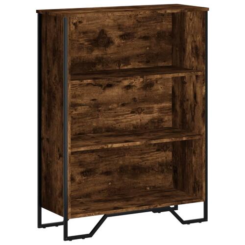 Bogreol 80x31x106 cm konstrueret træ røget egetræsfarve