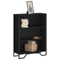 Bogreol 80x31x106 cm konstrueret træ sort