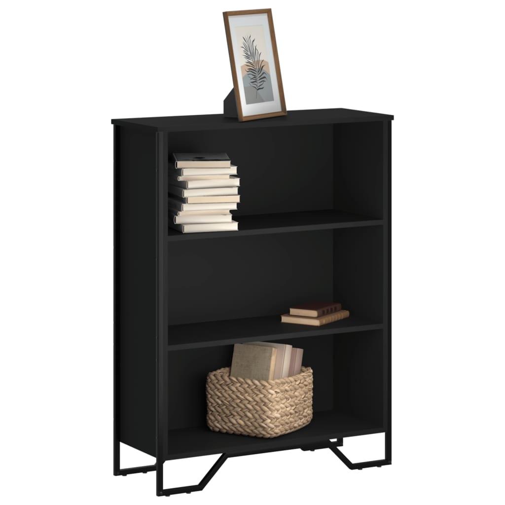 Bogreol 80x31x106 cm konstrueret træ sort
