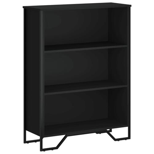 Bogreol 80x31x106 cm konstrueret træ sort