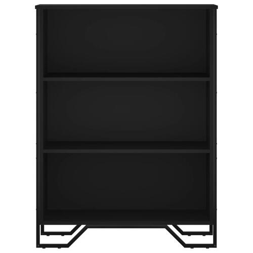 Bogreol 80x31x106 cm konstrueret træ sort