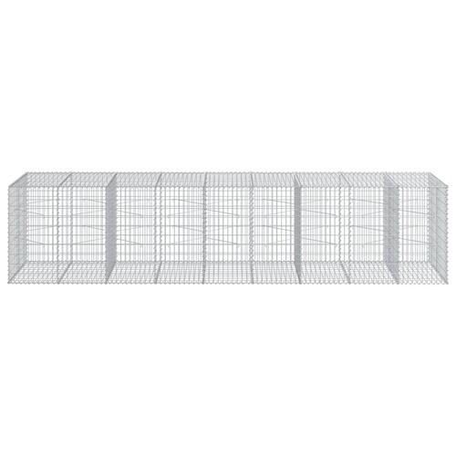 Gabionkurv med cover 450x100x100 cm galvaniseret jern