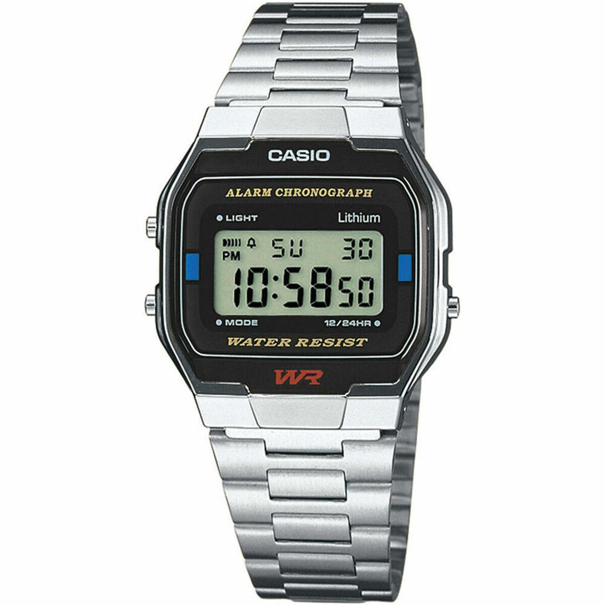 Casio dameur A163WA-1QES - digital armbåndsur i sølv billede