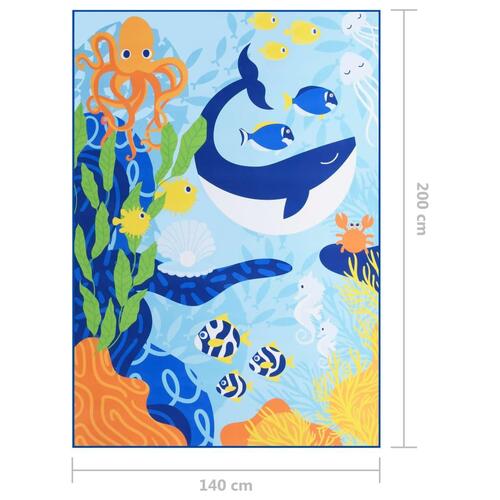 Gulvtæppe med tryk 140x200 cm stof flerfarvet