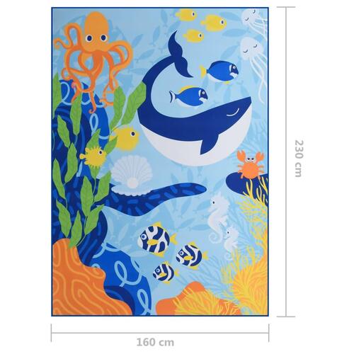 Gulvtæppe med tryk 160x230 cm stof flerfarvet