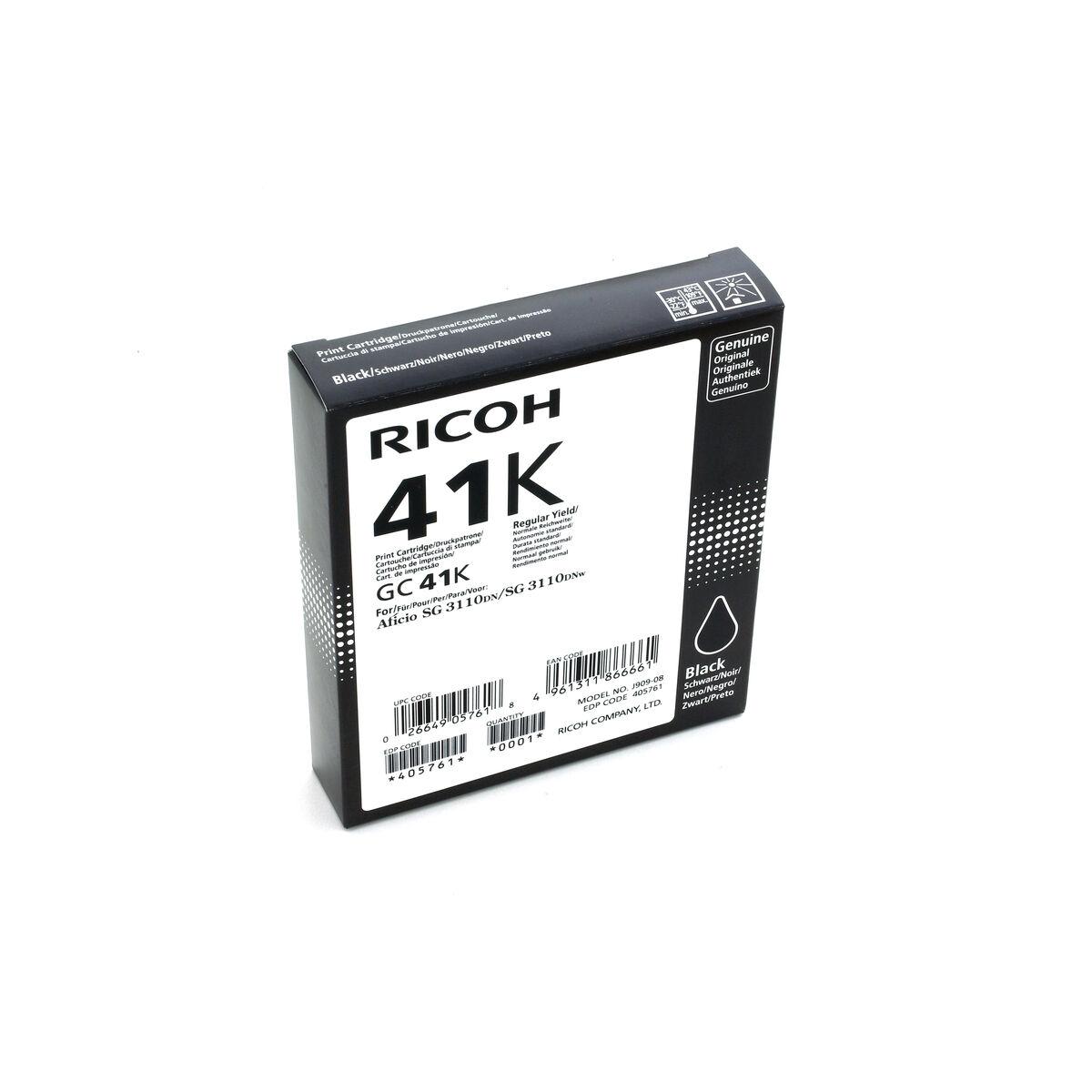 Ricoh GC41K original blækpatron - sort (405761) billede