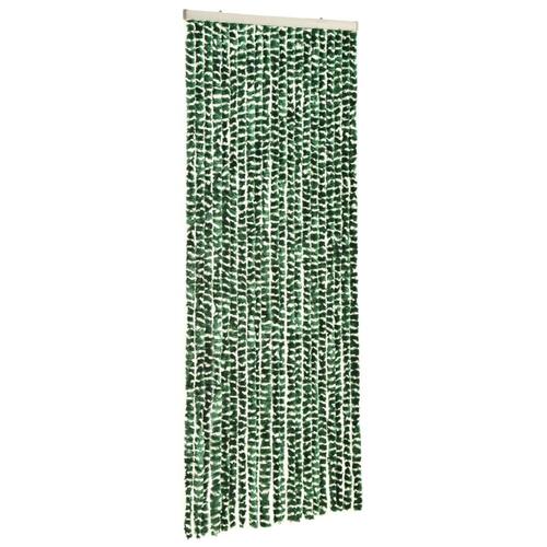 Insektgardin 56x185 cm chenille grøn og hvid