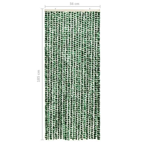 Insektgardin 56x185 cm chenille grøn og hvid