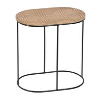 Sofabord 60 x 39,5 x 60 cm Natur Sort Metal Træ (2 enheder)