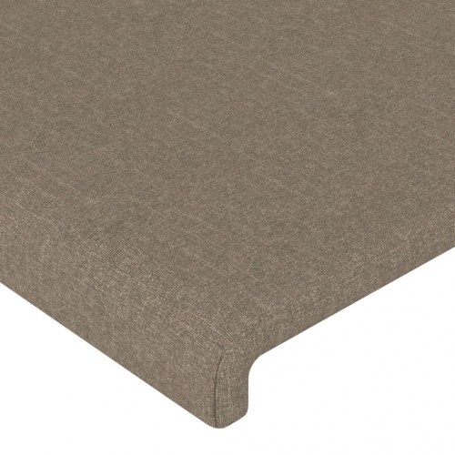 Sengeramme med sengegavl i stof - taupe, 120 x 200 cm