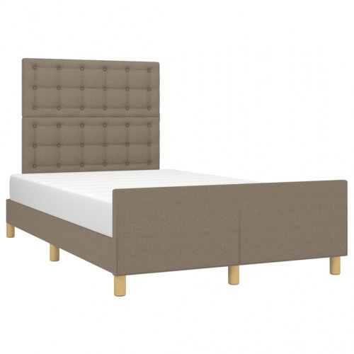 Sengeramme med sengegavl - taupe stof 120x200 cm