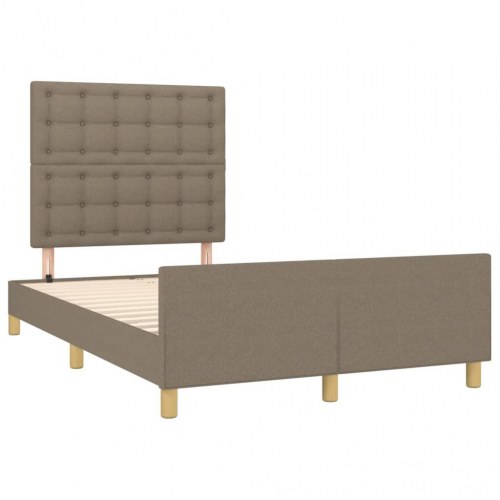Sengeramme med sengegavl - taupe stof 120x200 cm