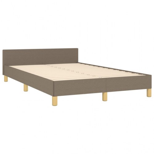 Sengeramme med sengegavl - taupe stof 120x200 cm