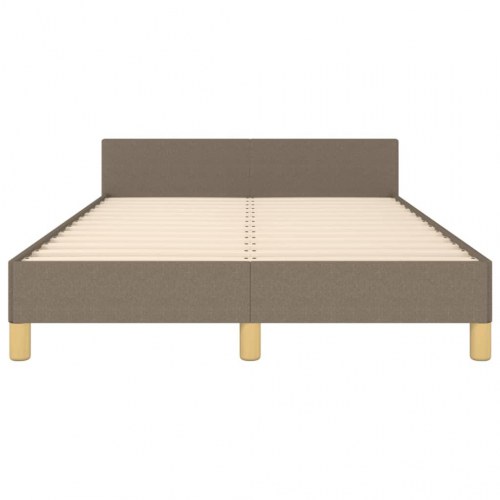Sengeramme med sengegavl - taupe stof 120x200 cm