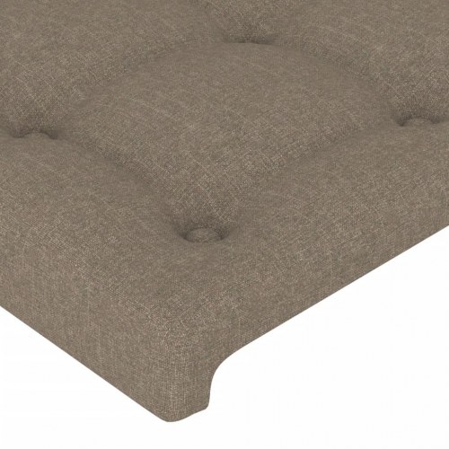 Sengeramme med sengegavl - taupe stof 120x200 cm