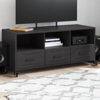 Tv-bord 100,5x39x43,5 cm stål sort