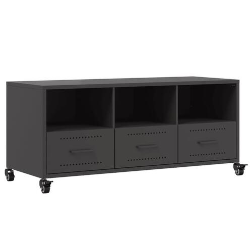 Tv-bord 100,5x39x43,5 cm stål sort