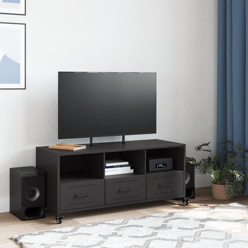 Tv-bord 100,5x39x43,5 cm stål sort