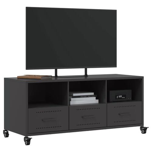 Tv-bord 100,5x39x43,5 cm stål sort