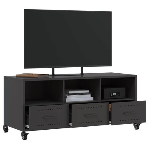 Tv-bord 100,5x39x43,5 cm stål sort