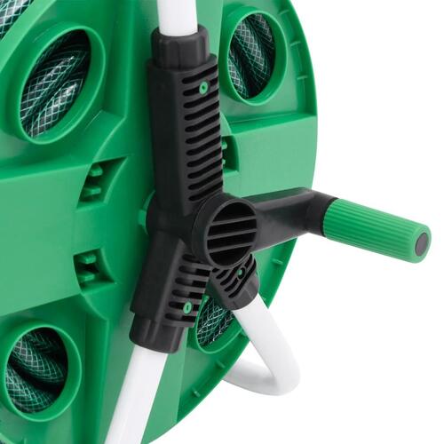 Fritstående slangetromle med 50 m slange PVC grøn