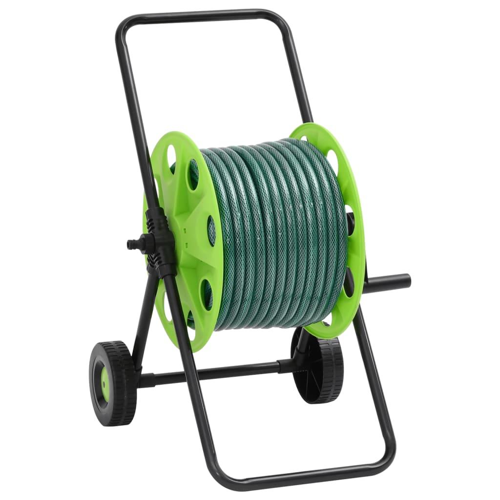 Slangevogn med 30 m slange PVC grøn