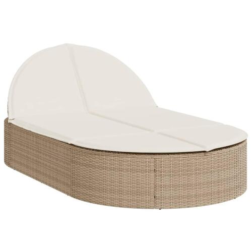 Solseng med hynder polyrattan beige