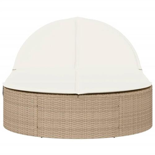 Solseng med hynder polyrattan beige