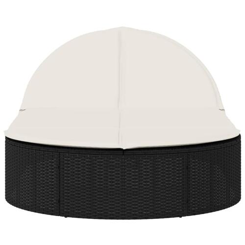 Dobbelt loungesofa med hynder polyrattan sort