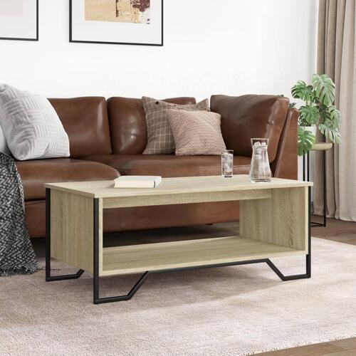 Sofabord 100x51x40 cm konstrueret træ sonoma-eg