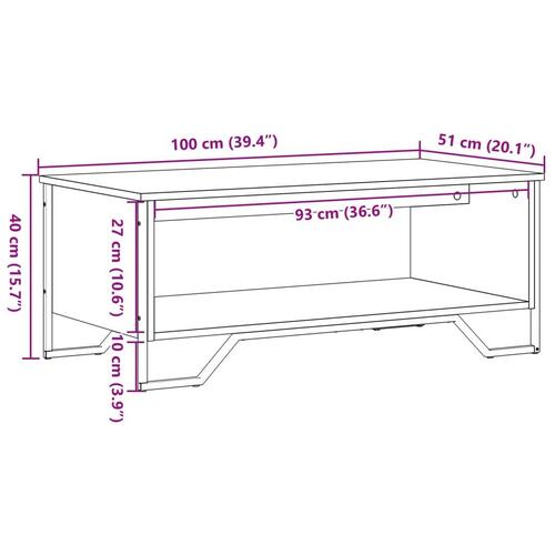 Sofabord 100x51x40 cm konstrueret træ sonoma-eg